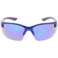 Semi Rimless TR-90 Wrap Sports Sunglasses Neutral Colored And Mirrored Lens 81mm (Blue / Blue Mirror)
