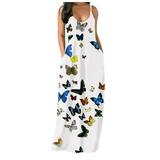 Hesxuno Womens Dresses Sleeveless Casual Sexy Vintage Floral Summer Boho Bodycon Long Dress Plus Size Sundresses