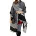 SSPalu Women Long Cashmere Winter Wool Blend Large Plaid Scarves Tassel Decor