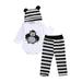 LA HIEBLA Cute Animals Infant Baby Boy Girl Rompers Tops Pants Hats Outfit Set Clothes