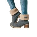 Womens Winter Snow Boots Suede Warmer Slip On WAY5