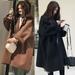 Winter Mid-length Coat Ladies Solid Color Long-sleeved Loose Woolen Coat