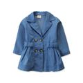 Seyurigaoka GirlÂ´s Button Lapel Coat Baby Windbreaker Autumn Winter Thick Clothes KidÂ´s Jacket