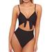 Womens High Waisted Bikini Spaghetti Strap Tie Knot Swimsuit