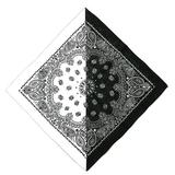 ESTONE Bohemian Paisley Floral Double Color Block 50x50CM Unisex Cotton Pocket Square Scarf Headband Bandana Hip-Hop Wristband Neck Tie