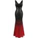 Angel fashions Women's V Neck Glitter Sequin Gatsby 20s Flapper Evening Dress