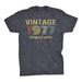 43Rd Birthday Gift T-Shirt - Retro Birthday - Vintage 1977 Original Parts - 001-Dk. Heather-Md