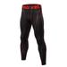 FANTADOOL Men's Athletic Compression Pants Baselayer Quick Dry Sports Running Gym Workout Tights Leggings Black Red XL