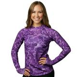 Aqua Design Women Long Sleeve Sun Protection Rash Guard Swim Surf Snorkel Shirt with Thumb Holes: Liquid Purple size XL