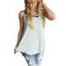 Ladies BOHO Beach Casual Blouse Shirt Ladies Holiday Party Shirt Blouse Pink Cross Neck High Low Loose Blouse Plus Size Women Summer High Low Sleeveless Vest