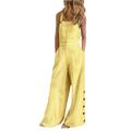 Listenwind Wide Leg Jumpsuits for Women Plaid Overalls Baggy Bib Jumpsuit Pants