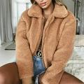 Women Faux Fur Coat Fluffy Fleece Outerwear Tops Cardigan Long Sleeve Solid Winter Warm Ladies Costume