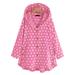 Alloet Women Polka Dot Long Sleeve Coat Hoody Plush Irregular Jacket