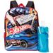 Hot Wheels Backpack Combo Set - 3 Piece Backpack Set - Backpack, Waterbottle and Carabina (Black/Grey)