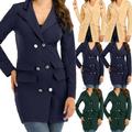 WomenÂ´s Double-breasted Dress Coat Winter Long Sleeve Jacket Outerwear S-2XL