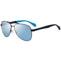 Hugo Boss 1107/S FFL Unisex Blue Metal Sunglasses Blue Mirrored Lens