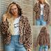 Gobestart Womens Ladies Warm Faux Fur Coat Jacket Leopard Hooded Outerwear