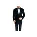 DTI BB Signature Men's Two Button Side-Vent Jacket Black Velvet Tuxedo Suit Black