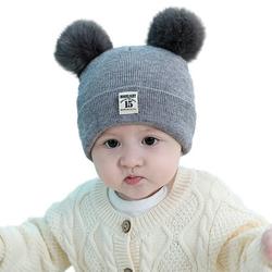 Baby Hat Wool Hat Children's Thick Hat Warm Earmuff Winter Warm Knit Hat Infant Toddler Cap Kids Pom Pom Hat