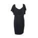 Betsy Adam Plus Size Black Lace-Trim-Ruffle Sheath Dress 16W