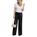 Sexy Dance Women's Stretchy Wide Leg Pants Palazzo Lounge Pants High Waist Pantalon Trousers Casual OL Pants