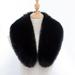 Deepablaze Women's Solid Color Imitation Fox Fur Fake Collar Plush Collar Down Jacket Cap Fake Collar Scarf