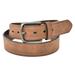 NYBC Colton Mens Brown Belt - M - 38 mm Faux Leather Brushed Nickel Buckle Stitched