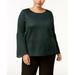 Calvin Klein Plus Size Bell-Sleeve Sweater Green 1X