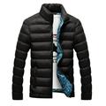 JANDEL Men Winter Stand Collar Down Puffer Jacket, Zipper Bomber Jacket Casual Coat