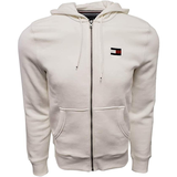 Tommy Hilfiger Mens Full Zip Logo Hoodie Sweatshirt , White, X-Small