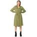 ellos Women's Plus Size Button-Front Soft Shirtdress