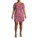 French Laundry Women's Plus Size Crew Neck T-Shirt Dress with Lattice Front Detail