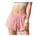 Women Running Yoga Shorts Double Layer Quick Dry Gym Athletic Shorts, Pink, Medium