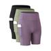 3 Packs Yoga Biker Shorts with Pockets for Women High Waist Tummy Control Workout Shorts Yoga Shorts, Compression Jogging Running Shorts,Gym Exercise Bike Shorts Purple+Green+Black XXS-L