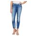 Nine West Jeans Womens Size 6 Gramercy Skinny Ankle Jean, Nouveau w/Destruction