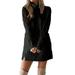 Womens Turtle Neck Long Sleeve Sweater Dress Ladies Winter Warm Jumper Dresses