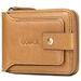 GOIACII Men Wallet Genuine Leather RFID Blocking Bifold Wallet with ID Window Zip Coin Pocket