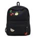 Zewfffr Fruit Print Travel Backpacks Women School Bags Canvas Knapsack (Black)