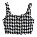 Tuscom Women's Backless Vest Printed Belly Button Halter Top Summer Fitted Tank Top