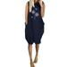 UKAP Women Loose Pockets Dress Summer Sleeveless Shift Dress Floral Print Baggy Dress Beach Plus Size Sundress