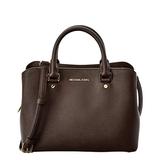 Michael Kors Savannah Medium Leather Satchel, Brown -30S6GS7S2L