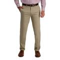 Men's Haggar Iron Free Premium Khaki Straight-Fit Flat Front Perfect Fit Waistband Casual Pant Medium Khaki