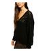 Free People Womens Textured Long Sleeve V Neck Sweater Size