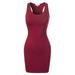 Made by Olivia Women's Fitted Sleeveless Sexy Body-Con Racer-Back Round Neck Mini Dress