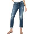Silver Jeans Co. Women's Beau Mid Rise Slim Leg Jeans, Waist Sizes 24-36