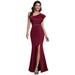 Ever-Pretty Women Elegant One Shoulder Bodycon Long Homecoming Dress 00104 Burgundy US14