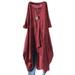 ZANZEA Ladies Casual Loose Check Dress Crew Neck Long Sleeve Shirt Dresses