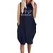 Women's Plus Size Sundress Sleeveless Summer Casual Loose Baggy Midi Dresses