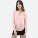 Fashion Women Shirts Chiffon Blouse V Neck Long Sleeve Solid OL Ladies Casual Loose Tops White/Pink/Royal Blue