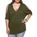 UKAP Women's Short Sleeve T-Shirt Plus Size Solid Color Blouse Sexy V Neck Tops Caasual Loose Summer Tunic Off Shoulder Pullover